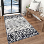 KUTA Boho Moroccan 3x5 Rugs for Entryway, Ultra Soft Distressed Geometric Print by KUTA
