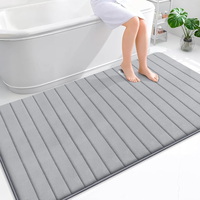OLANLY Memory Foam Bath Mat 70x46, Super Soft Absorbent Bathroom Rugs, Quick Dry by OLANLY