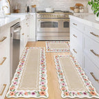 Vaukki Boho Kitchen Rug Sets 3 Pieces, Washable Kitchen Mats by Vaukki