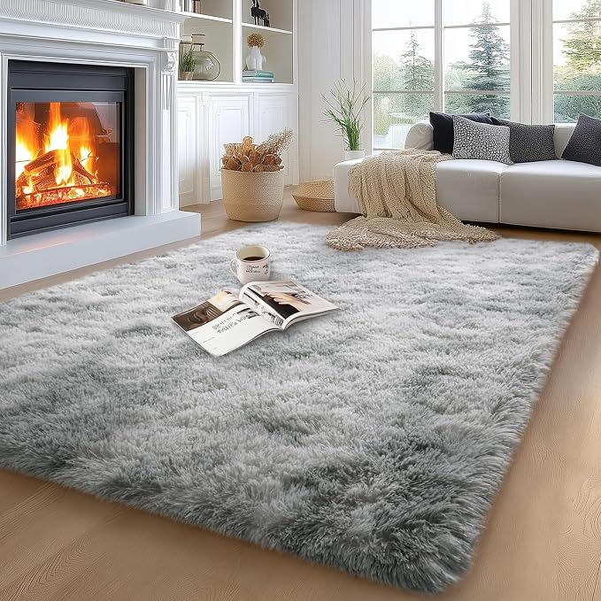 qulint 5x7 Area Rugs for Living Room, Soft Fluffy Rug for Bedroom Shag Shaggy by QULINT