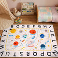ABC Space Kids Rug, Washable Rug, Soft Plush Educational Large Rug by LTKOUGFAM