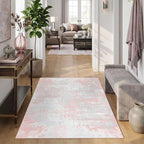 Latte&Fog Pink 4x6 Area Rug for Entryway, Modern Abstract Cute Small Rugs for - Image 4