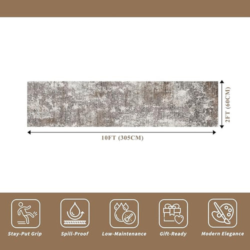 2x10 Washable Hallway Runner Rug – Non-Slip Stain-Resistant Low-Pile Long - Image 2