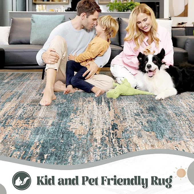 XLUEZ 8x10 Area Rugs for Living Room, Washable Modern Abstract Large Area Rug - Image 3
