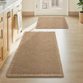 Upgraded Waffle Bath Mat Set of 2, Super Absorbent Non Slip Bath Mats by AMOAMI