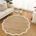 GarveeHome Scalloped Washable Round Rugs 4ft, Non-Slip Soft Ultra-Thin by GarveeHome