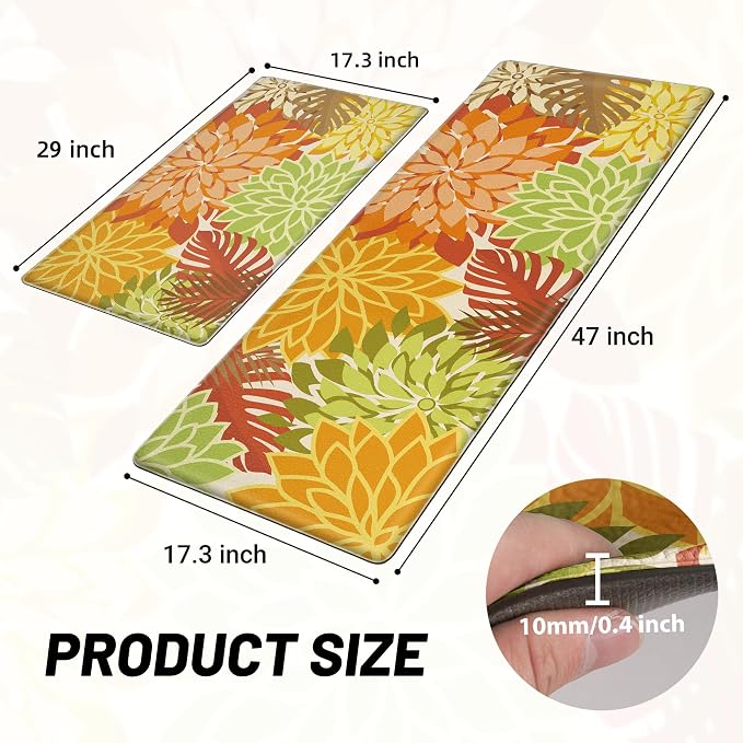 Arenarug Kitchen Mats for Floor 2PCS Cushioned Anti Fatigue Kitchen Mats - Image 2