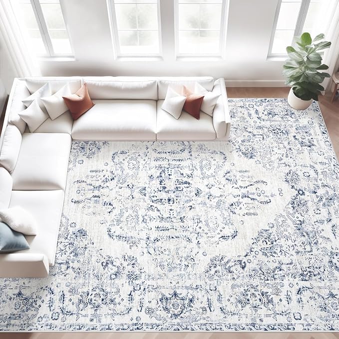 10x14 Area Rugs for Living Room: Washable Rug Vintage Large Rugs Soft Non Slip by MXSANYOORUG