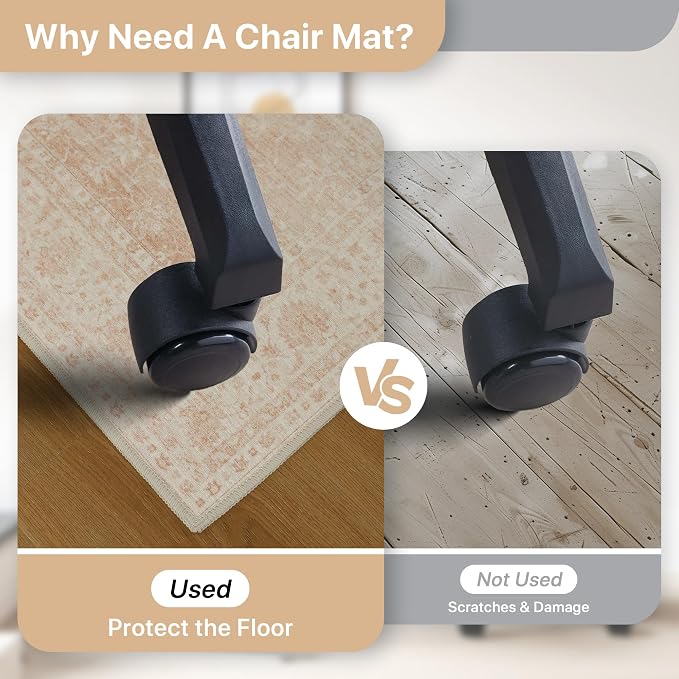 48"x60" Office Chair Mat for Hardwood Tile Floor, Under Desk Carpet Protector - Image 5