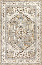 Yamaziot Area Rug 9x12, Non-Slip Washable Boho Vintage Living Room Bedroom Rug - Image 2