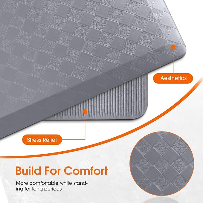 TranquilRelax 4/5 Inch Thick Anti-Fatigue Kitchen Mats 2Pcs, Cushioned Non-Slip - Image 6