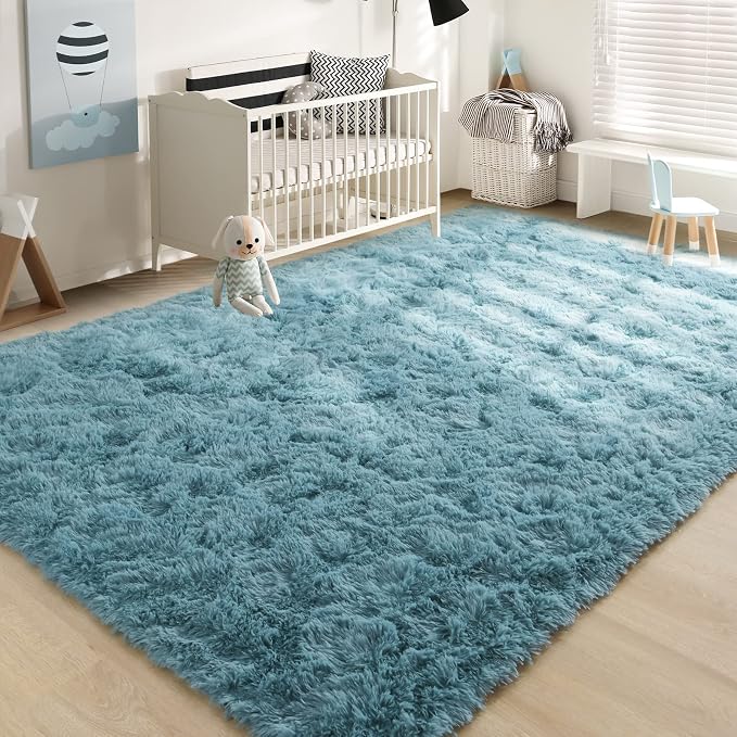 YJ.GWL Area Rugs for Living Room Bedroom, 5x8 Machine Washable Large Teal Carpet - Image 7