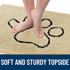 OLANLY Dog Door Mat for Muddy Paws 36x24, Paw Print Design, Absorbs Moisture - Image 4