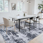 5x8 Area Rugs for Living Room Washable: Abstract Soft Thin Low Pile Black Rug - Image 8