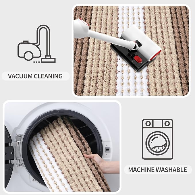 Kitinjoy Indoor Outdoor Door Mat, 59x36 Non-Slip Absorbent Dirt Trapper - Image 5