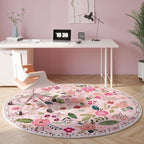 Rugcomf Round Rug 6ft Washable Circle Rug Non Slip Low Pile Boho Floral Small - Image 5