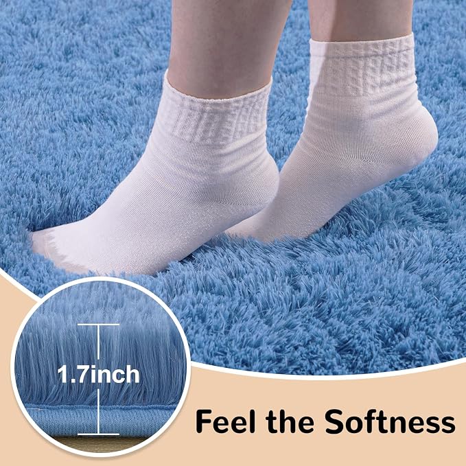 Mugorn 6x9 Rugs for Living Room, Soft Carpet Shag Kids Room Rug, Non-Slip Fuzzy - Image 4