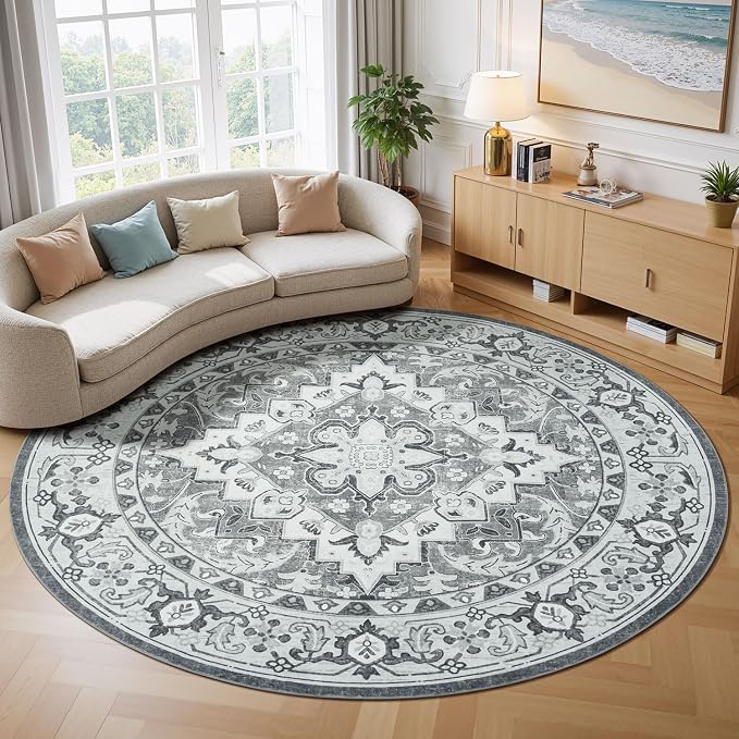 Lessymo 6FT Washable Round Area Rugs - Image 9