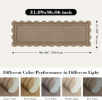 Scalloped Easy Jute 2.6x8 Kitchen Runner Rug, Washable Rugs - Image 2