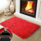 Mugorn Red Rugs for Bedroom, 2x3 Fluffy Area Rugs for Living Room, Soft Shag by MUGORN