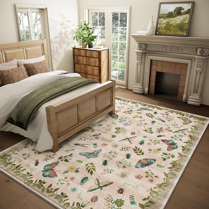 Machine Washable Rugs for Living Room: 6x9 Area Rugs Bedroom Rug Stain - Image 2