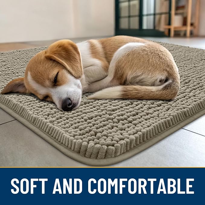 Smiry Dog Door Mat for Muddy Paws 30x20, Absorbent Dirt Trapper, Non-Slip - Image 2