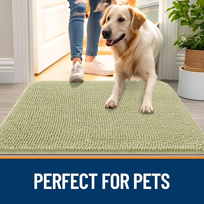 OLANLY Dog Door Mat for Muddy Paws 47x32, Absorbs Moisture and Dirt, Absorbent - Image 6