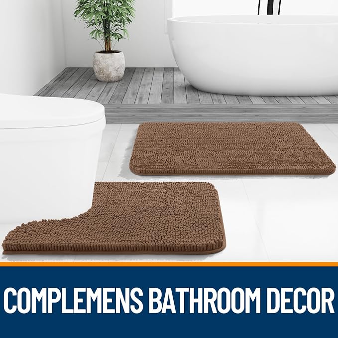 OLANLY Bathroom Rugs 36x24, Extra Soft Absorbent Chenille Bath Rugs, Rubber - Image 7