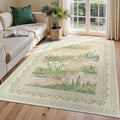 Lessymo Beige Sage 5x7 Rugs for Living Room, Soft Washable Area Rug Non-Slip by Lessymo