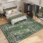 AMTOVO 6x9 Washable Area Rugs for Living Room, Non-Slip Large Soft Boho Floral - Image 4