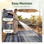 MontVoo Outdoor Rug Waterproof 6x9 ft Outdoor Patio Rug Mat Reversible Plastic - Image 9