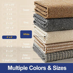 Faux Jute Area Rug 4'x6', Washable & Non-Slip, No Odor. Farmhouse Boho Style - Image 6