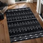 SERISSA 3x5 Area Rugs for Living Room, Washable Non-Slip Black and White Small by SERISSAHomeDecorCollection
