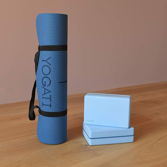 YOGATI® Yoga Mat with Strap with Alignment Lines. Home Workout Mat - Image 6