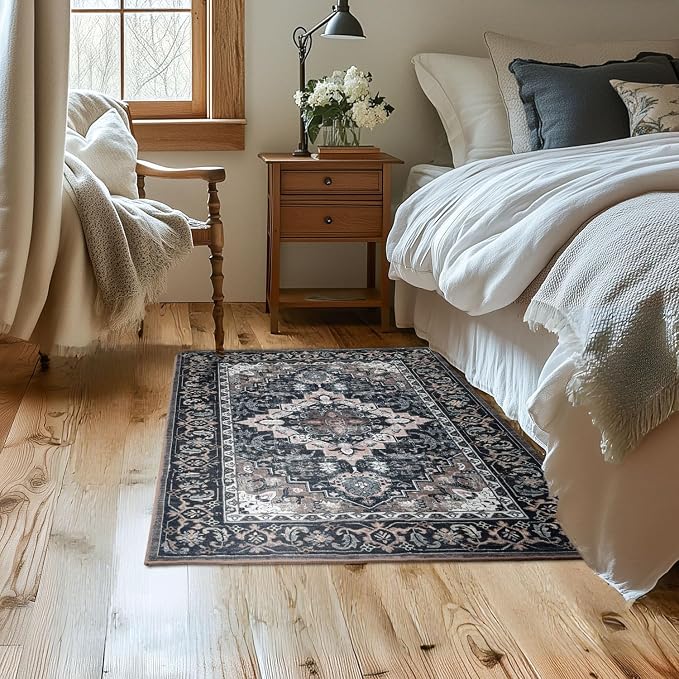 Lessymo 3 x 5 Area Rugs for Living Room, Machine Washable Area Rugs Boho Faux - Image 4