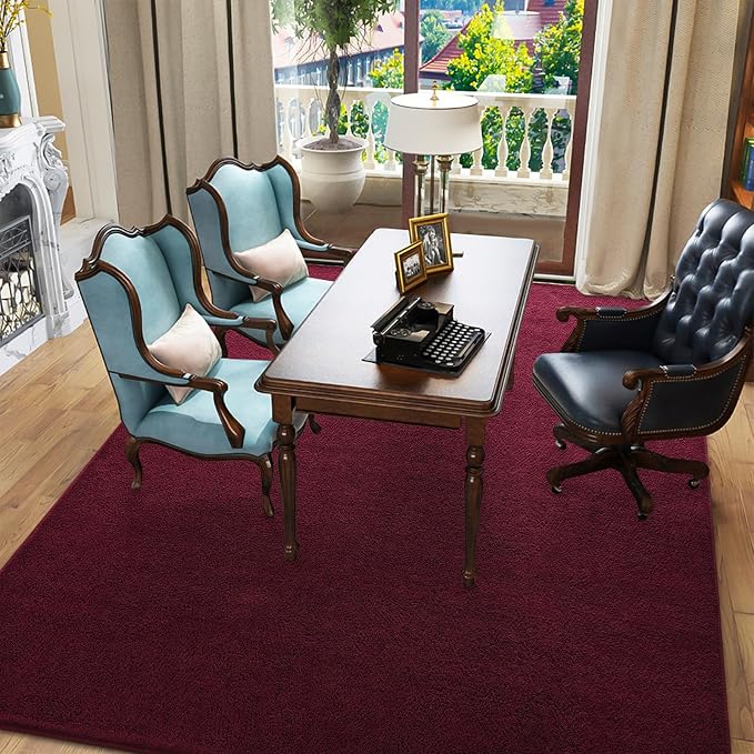 Pettop 5x7 ft Burgundy Red Area Rugs - Image 6