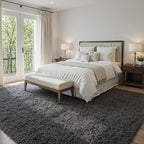 5x8 Area Rugs for Living Room: Soft Fluffy Shag Light Grey Rugs for Bedroom - Image 3