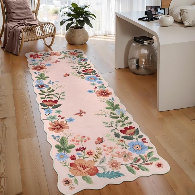 Lahome Floral Kitchen Runner, 2X6 Washable Runner Rug Non-Slip, Ultra-Thin Soft by Lahome