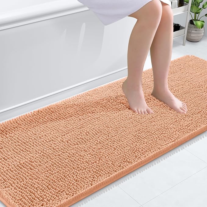 OLANLY Bathroom Runner Rugs 70x24, Extra Soft Absorbent Chenille Bath Rugs by OLANLY