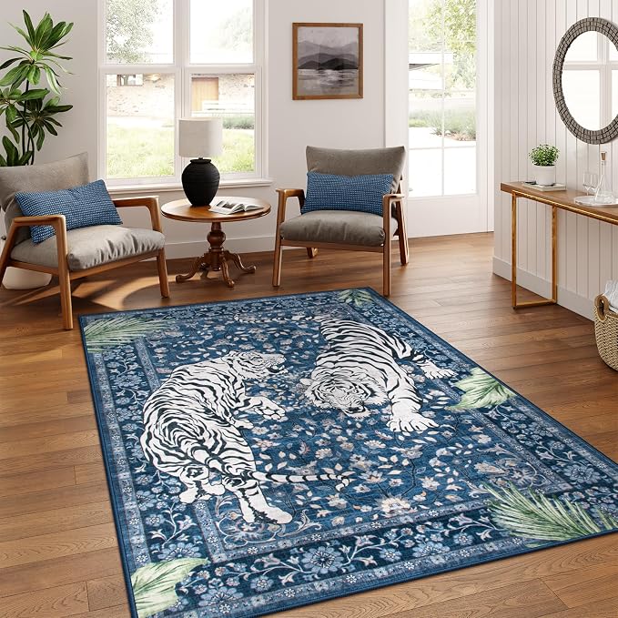 Moynesa Tiger Washable Area Rugs by Moynesa