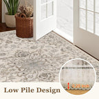 Round Area Rug for Living Room: 8 ft Washable Vintage Boho Soft Thin Circle Rug - Image 8