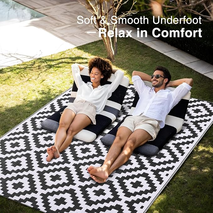 OLANLY Waterproof Outdoor Rug 5x8 ft, Outdoor Plastic Straw Rug - Image 5