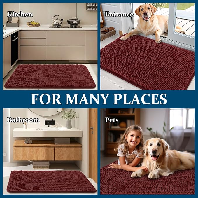 OLANLY Dog Door Mat for Muddy Paws 50x30, Absorbs Moisture and Dirt, Absorbent - Image 8