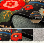 2x6 Area Rugs for Living Room Vacuum-Friendly Machine Washable Area Rug Flower - Image 5