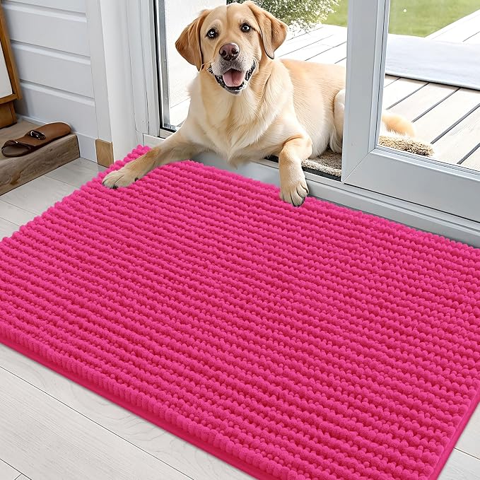 OLANLY Dog Door Mat for Muddy Paws 36x24, Ultra Absorbent Chenille Mud Doormat by OLANLY