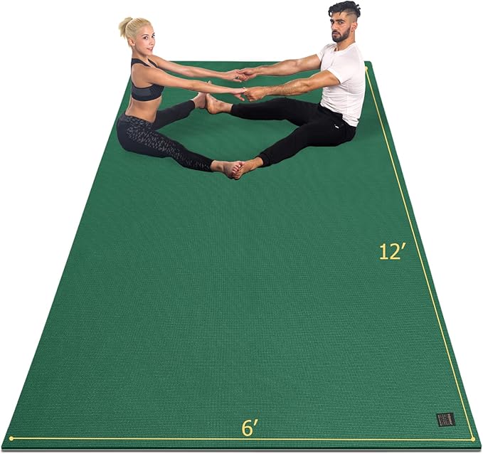GXMMAT Large Yoga Mat 12'x6'/10'x6'/6'x8', Extra Thick Workout Mats by GXMMAT