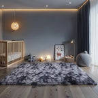 KICHOWUA 4x6 Dark Grey Fluffy Shag Rug - Image 7