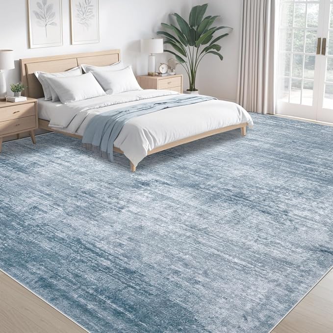 Area Rugs 10x14 Living Room: Washable Rug Modern Abstract Large Rugs Soft Non - Image 4