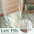 DCX Abstract 2x6 Runner Rug, Washable Sage Green Modern Rug - Image 8