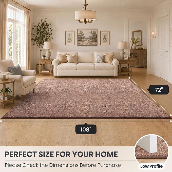 PURRUGS Easy Care Area Rug 6ft x 9ft, Non-Slip Washable Entryway Rug, Stain - Image 8